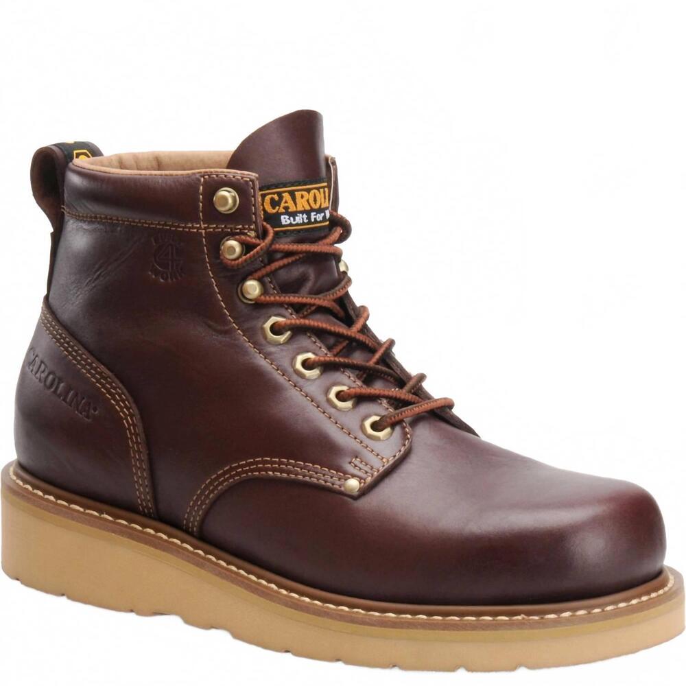 NEW CAROLINA men's amp lo 6" soft toe work boot in brown